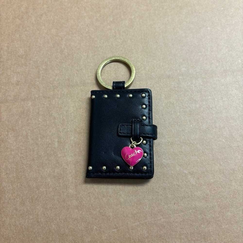 Coach Key Chain Leather 2 photo holder with Pink … - image 2