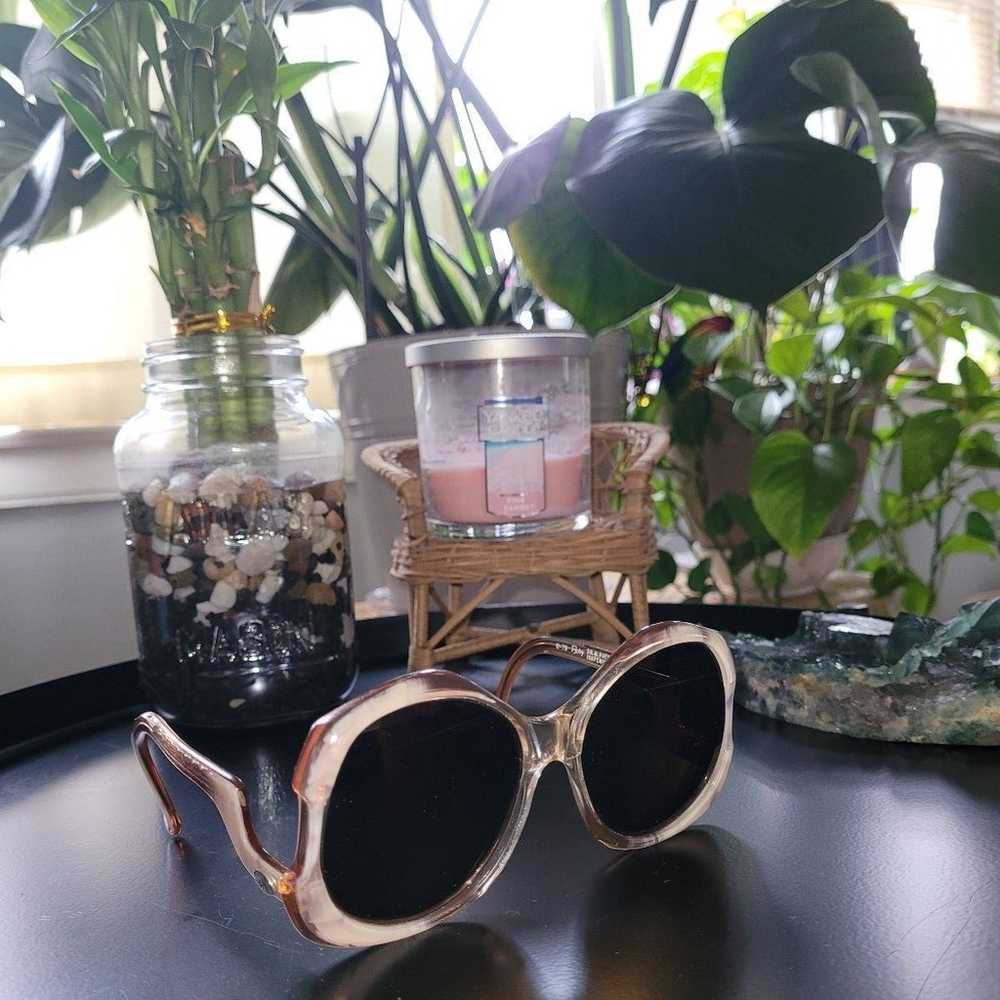 Vintage 70s Diane Von Furstenberg Sunglasses, Amb… - image 1