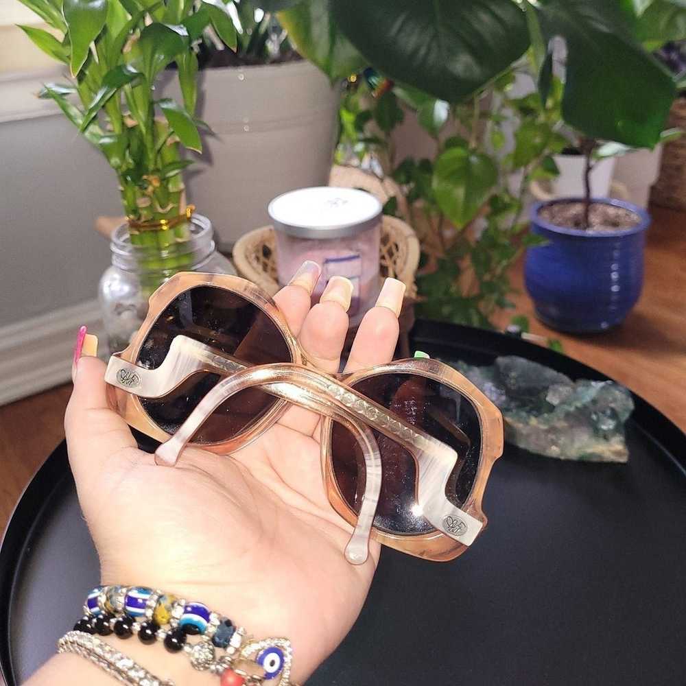 Vintage 70s Diane Von Furstenberg Sunglasses, Amb… - image 8