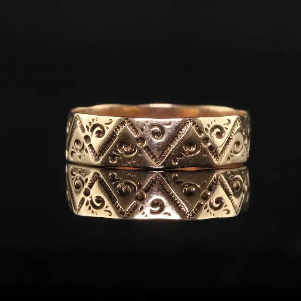 Antique Victorian 14K Yellow Gold Engraved Weddin… - image 5