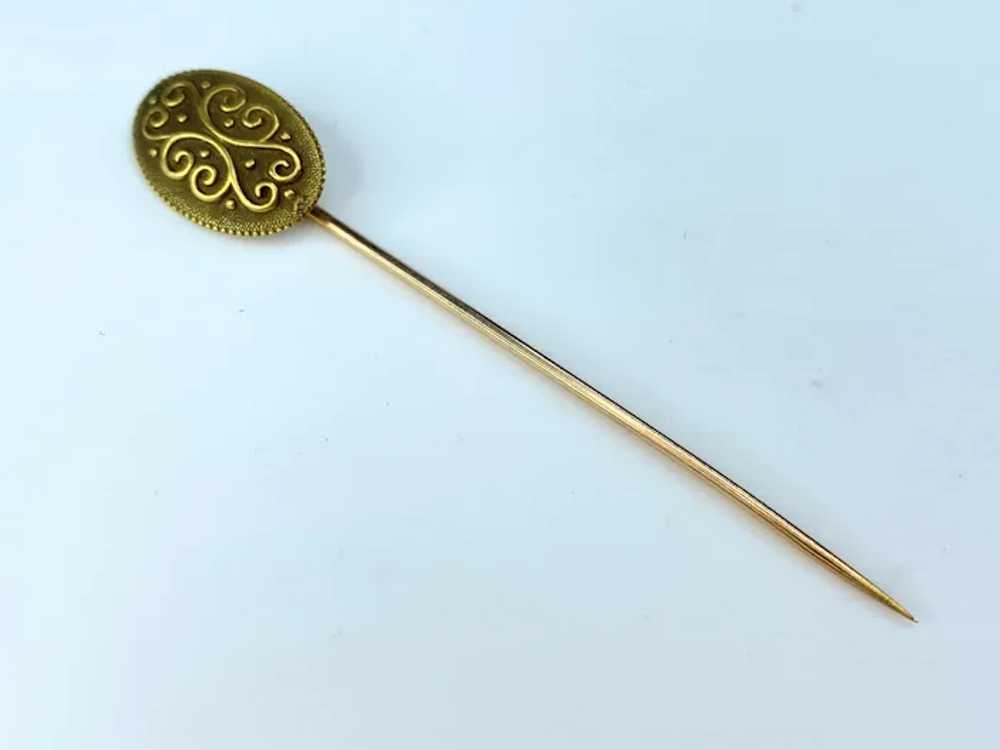 Antique 18 Karat gold stick pin by Day, Clark & C… - image 7