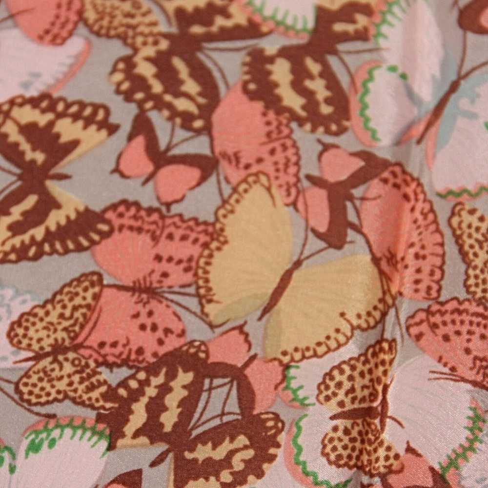 Vintage Echo Butterflies Silk Scarf Square Peach … - image 2