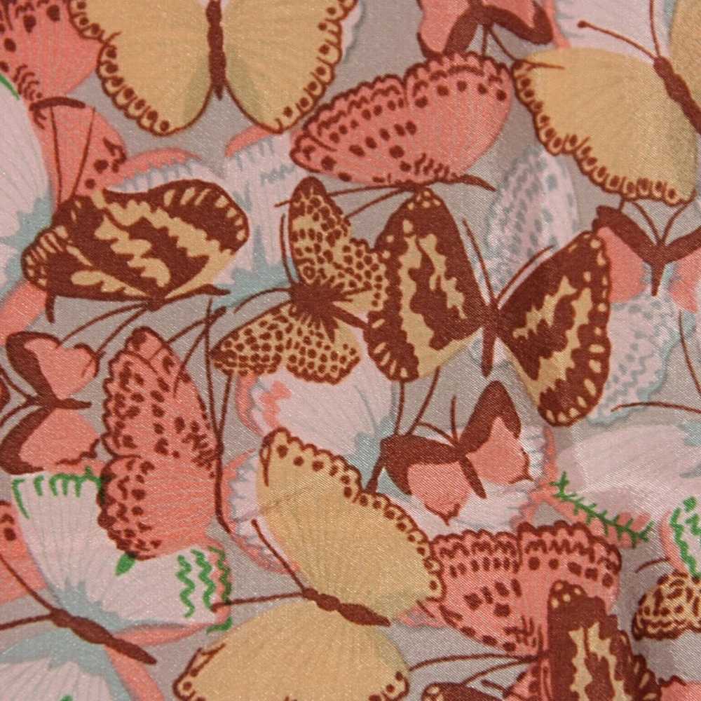 Vintage Echo Butterflies Silk Scarf Square Peach … - image 3