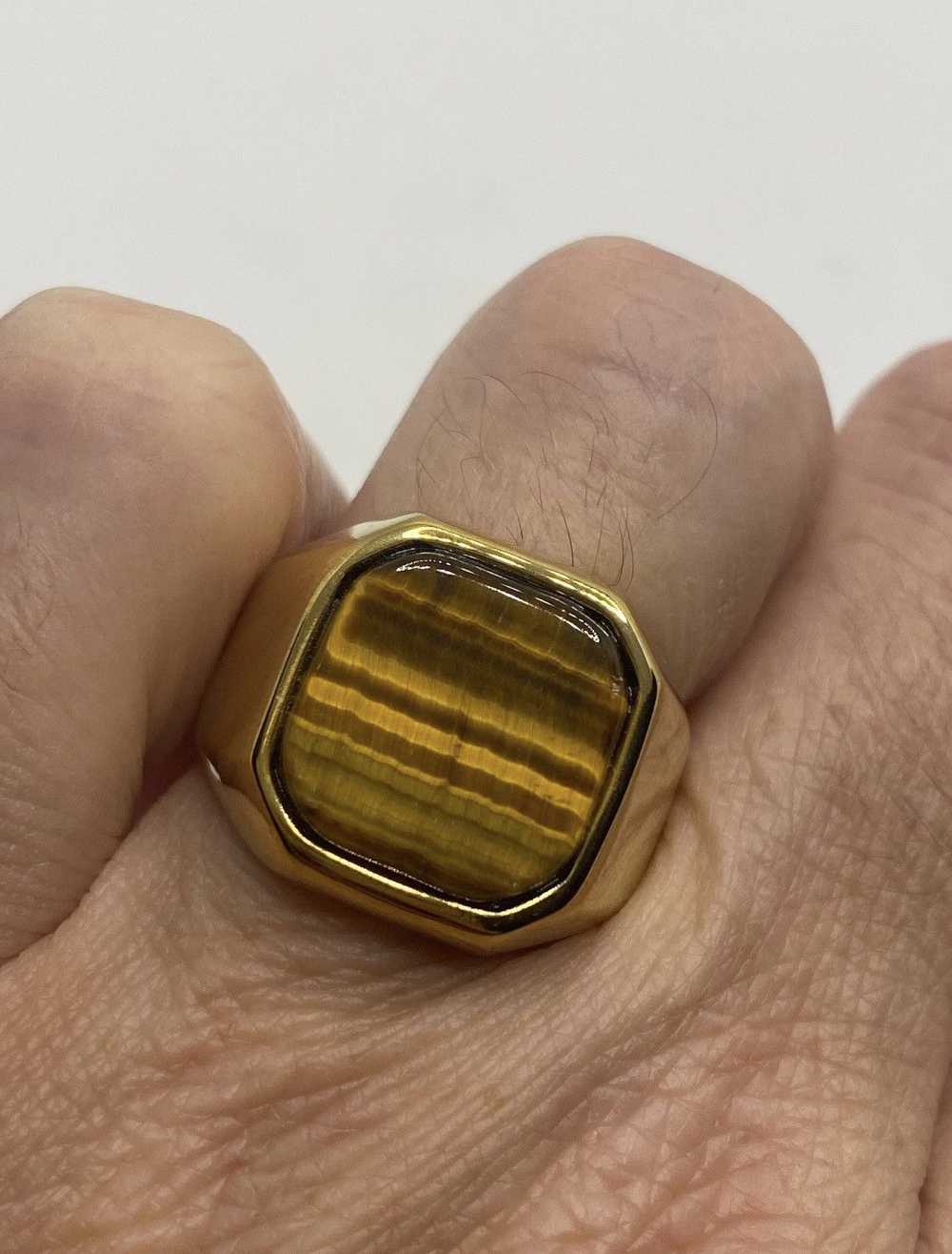 Gold × Vintage Vintage Tiger eye gold ring - image 1