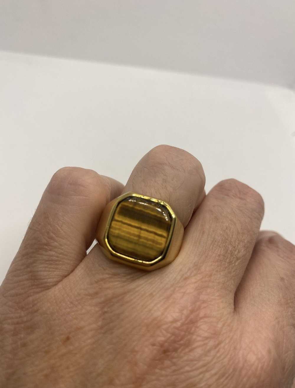 Gold × Vintage Vintage Tiger eye gold ring - image 2