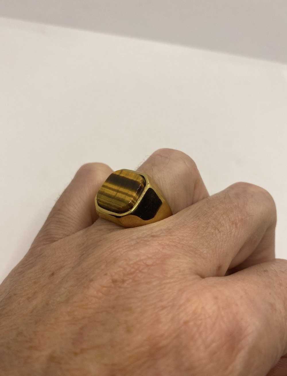 Gold × Vintage Vintage Tiger eye gold ring - image 4