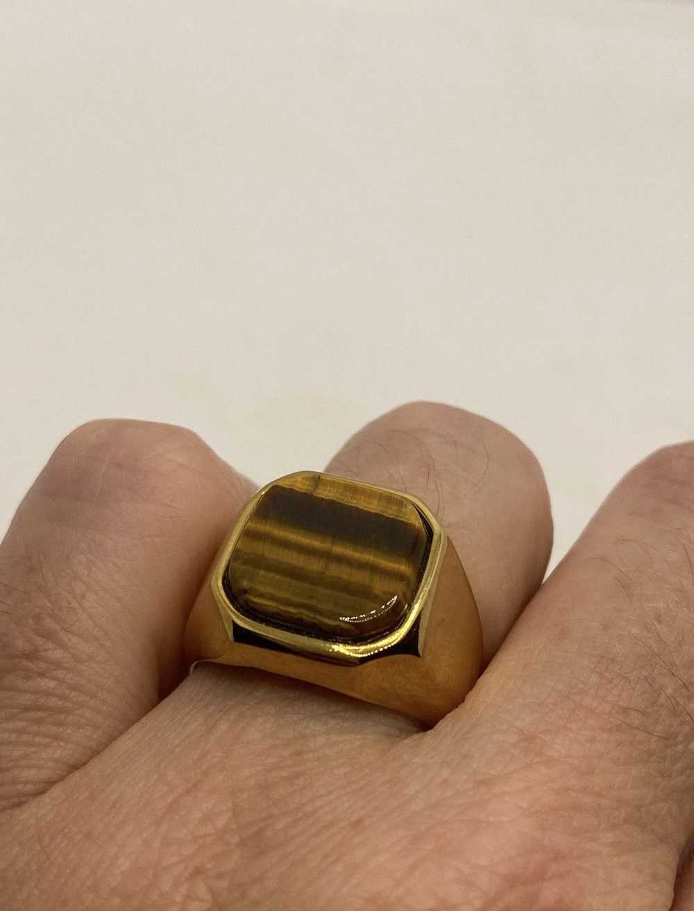 Gold × Vintage Vintage Tiger eye gold ring - image 5