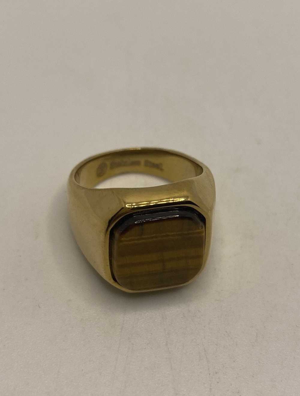 Gold × Vintage Vintage Tiger eye gold ring - image 6