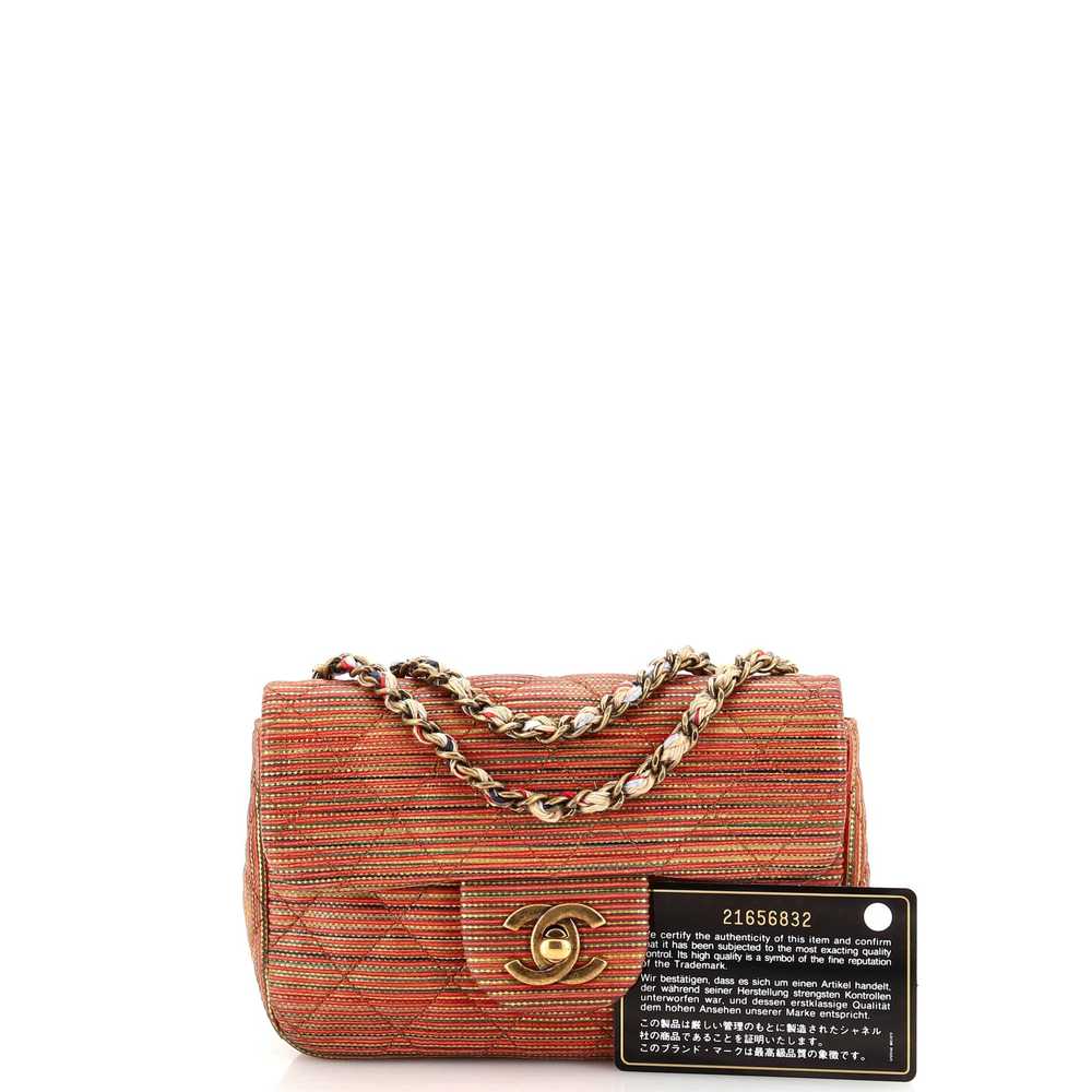 CHANEL Multicolor Stripe Flap Bag Raffia Effect B… - image 2