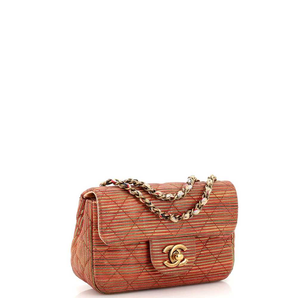 CHANEL Multicolor Stripe Flap Bag Raffia Effect B… - image 3