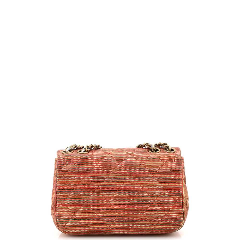 CHANEL Multicolor Stripe Flap Bag Raffia Effect B… - image 4