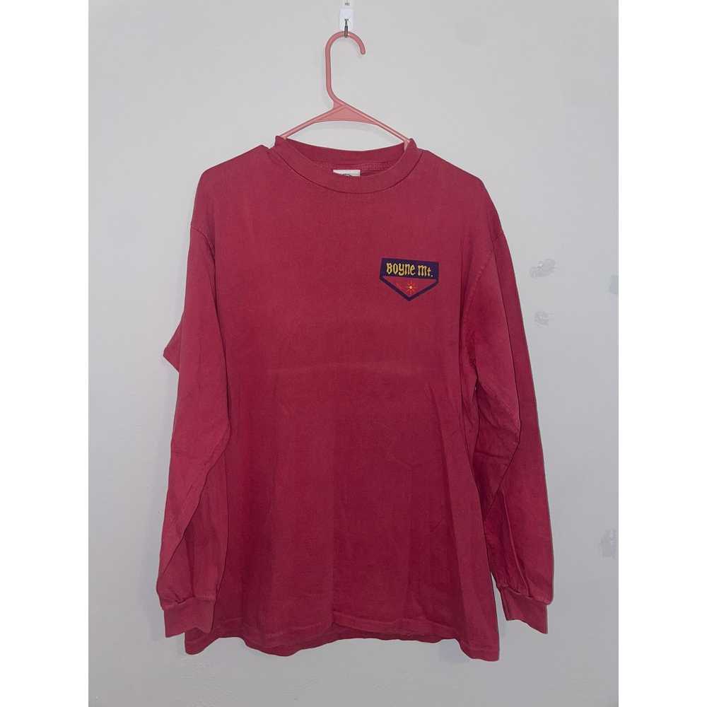 Vintage 90s Boyne Mt. Ski Skiing Red Long Sleeve … - image 2