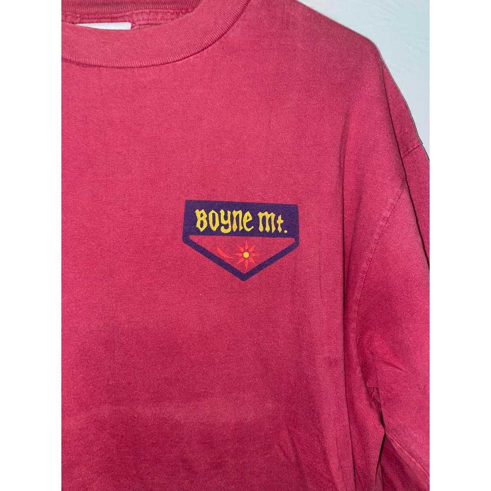 Vintage 90s Boyne Mt. Ski Skiing Red Long Sleeve … - image 3