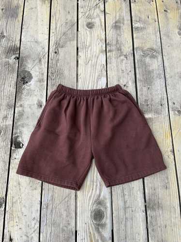 Streetwear × Vintage Brown Fleece Sweat Shorts - image 1