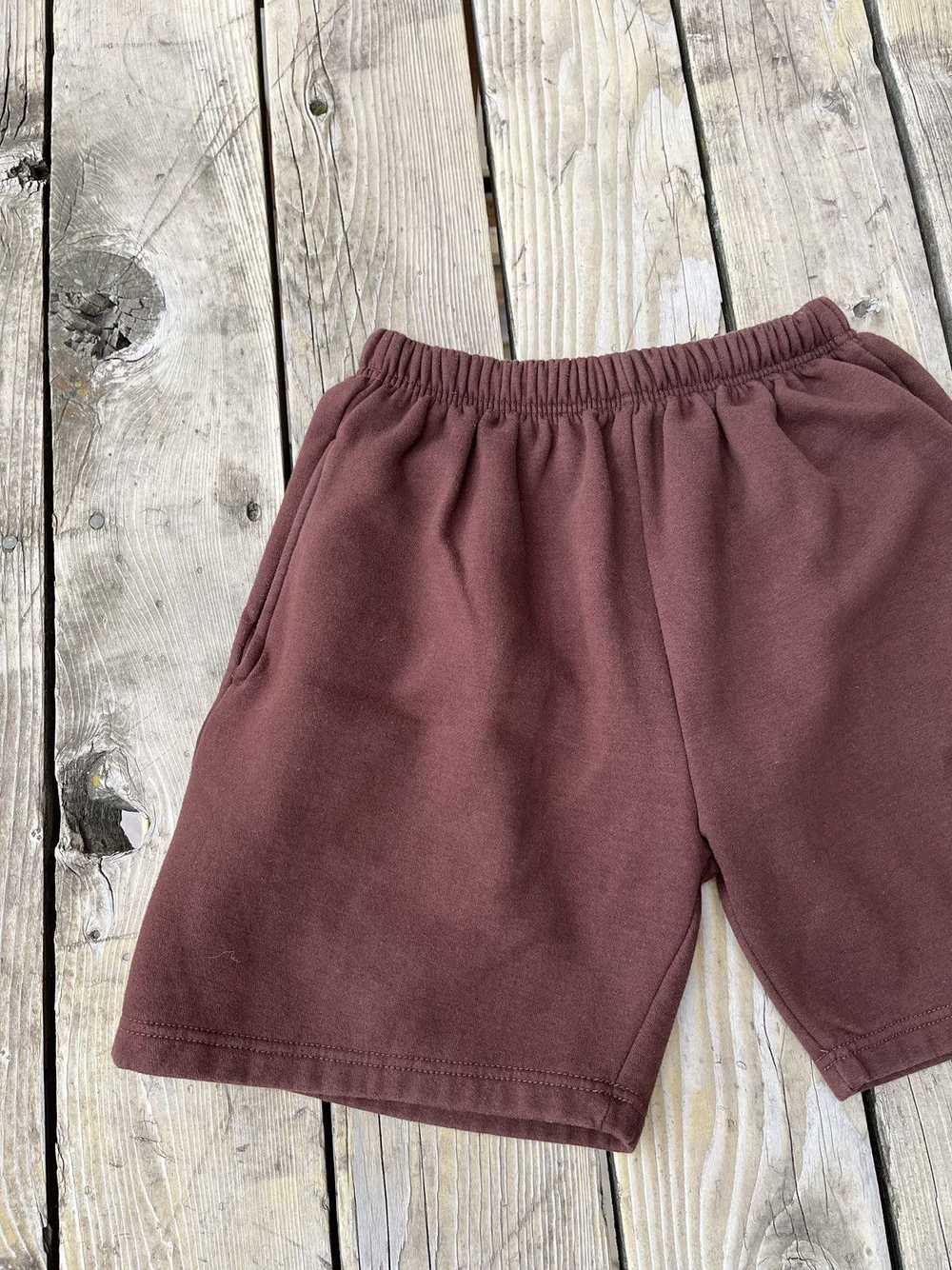 Streetwear × Vintage Brown Fleece Sweat Shorts - image 2