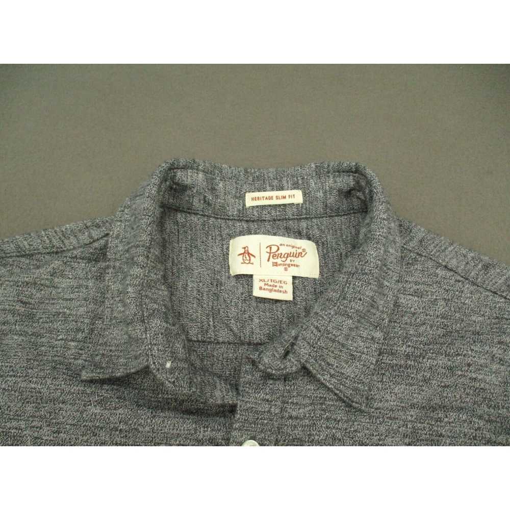 Vintage Penguin Shirt Adult Extra Large Gray Slim… - image 3