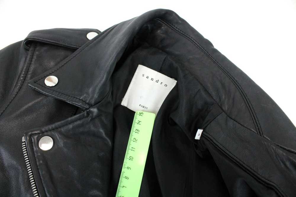 Sandro SANDRO Jacket Women XS Lamb Leather Biker … - image 10