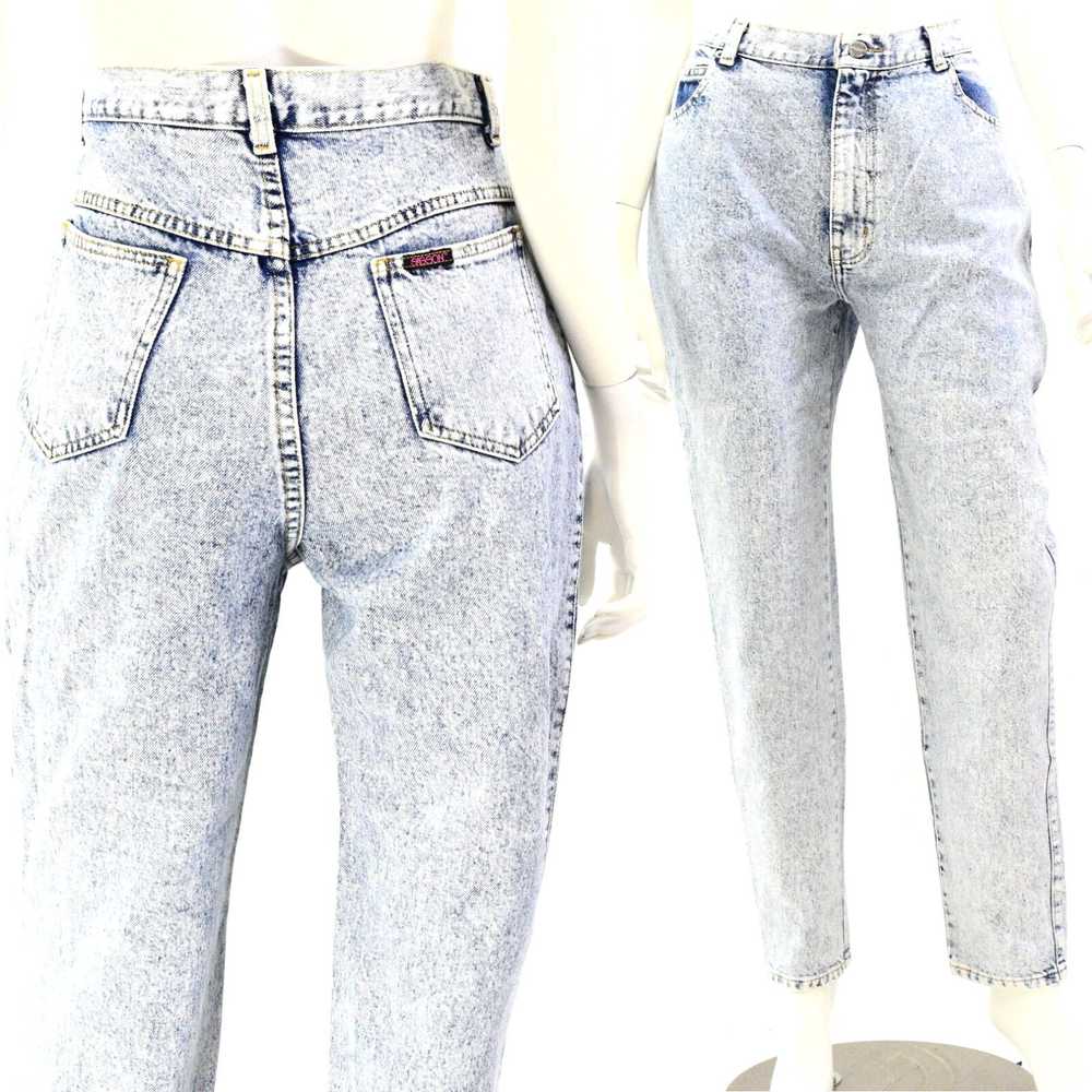 Vintage 90s Vintage Light Acid Wash Tapered Leg J… - image 1