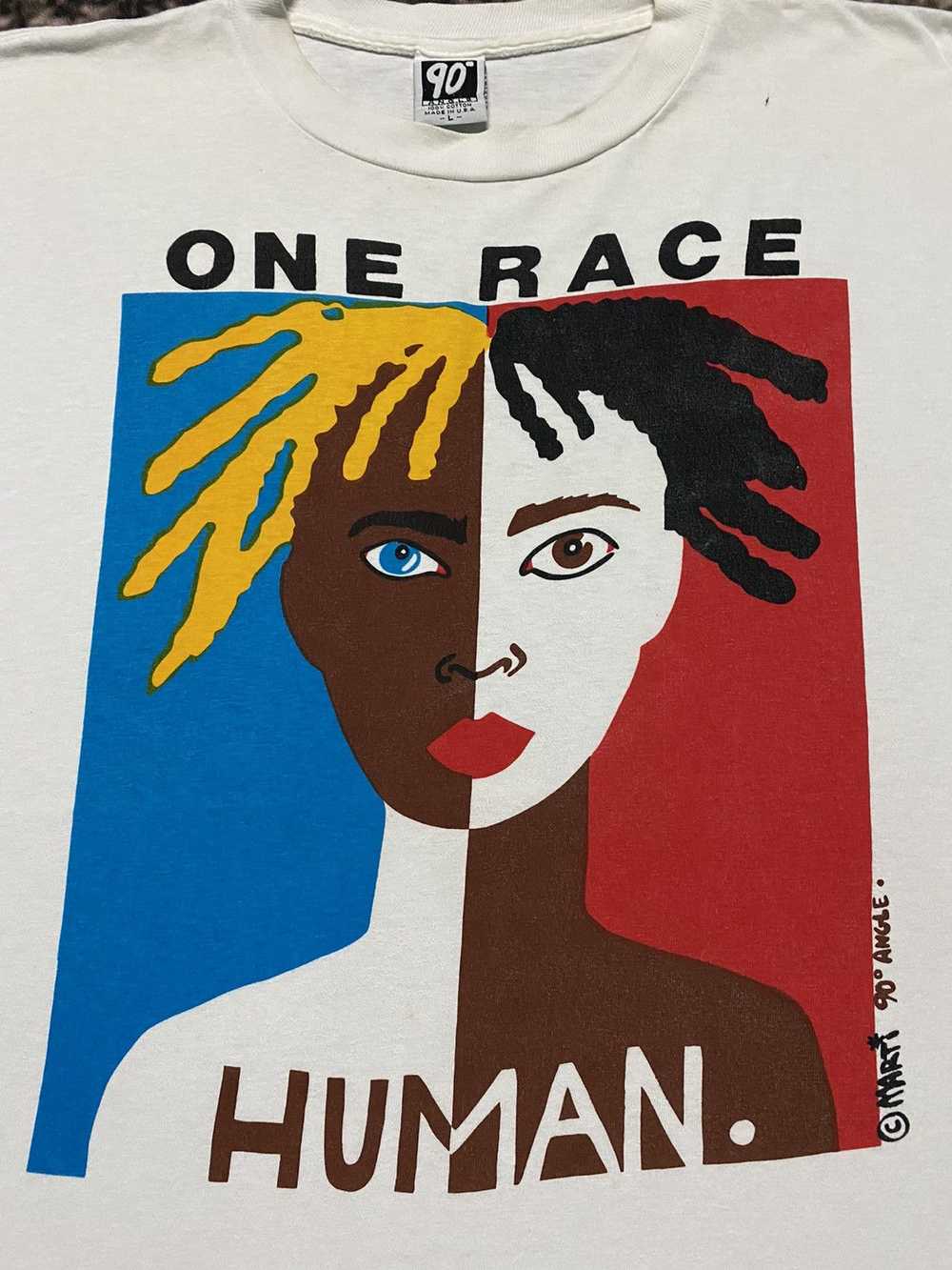 Art × Vintage 90’s RARE VINTAGE ONE RACE HUMAN SH… - image 2