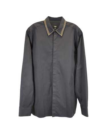 Fendi Black Cotton Italian-Style Collar Shirt wit… - image 1