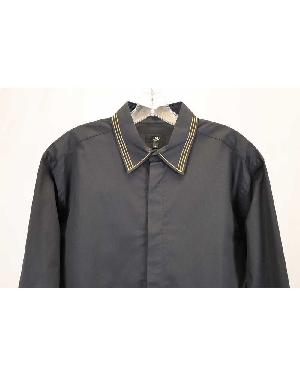 Fendi Black Cotton Italian-Style Collar Shirt wit… - image 4