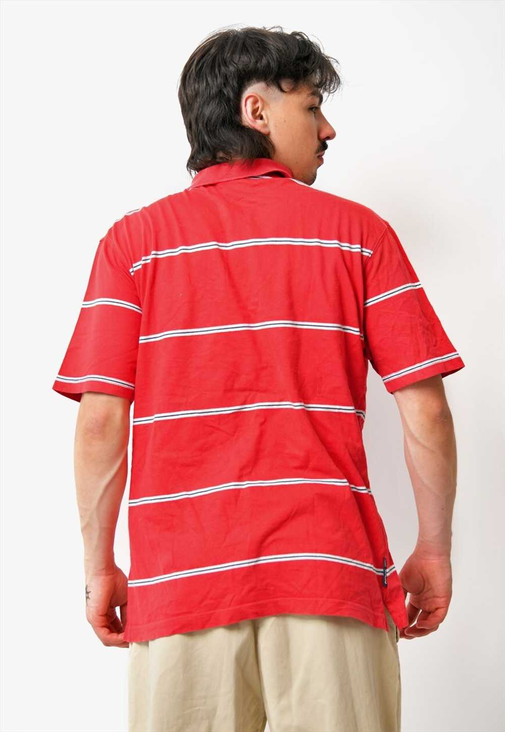 REEBOK vintage striped polo shirt red colour Y2K … - image 4