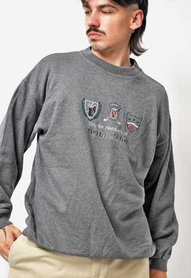 90s style grey sweatshirt with Only for members o… - image 1