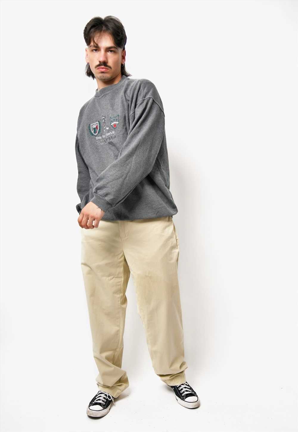 90s style grey sweatshirt with Only for members o… - image 2