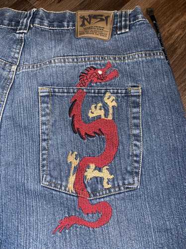 Japanese Brand DRAGON EMBROIDERY JEAN SHORTS - image 1