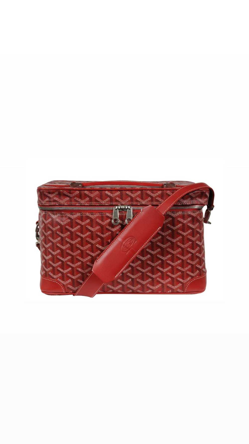 Goyard Vanity Train Case Red Canvas Crossbody Tra… - image 1