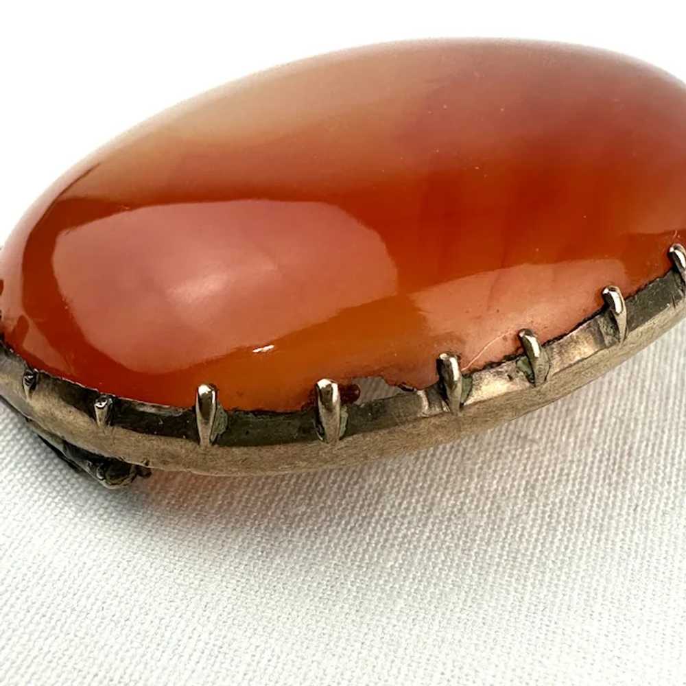 Georgian 10K Gold Carnelian Brooch - image 10