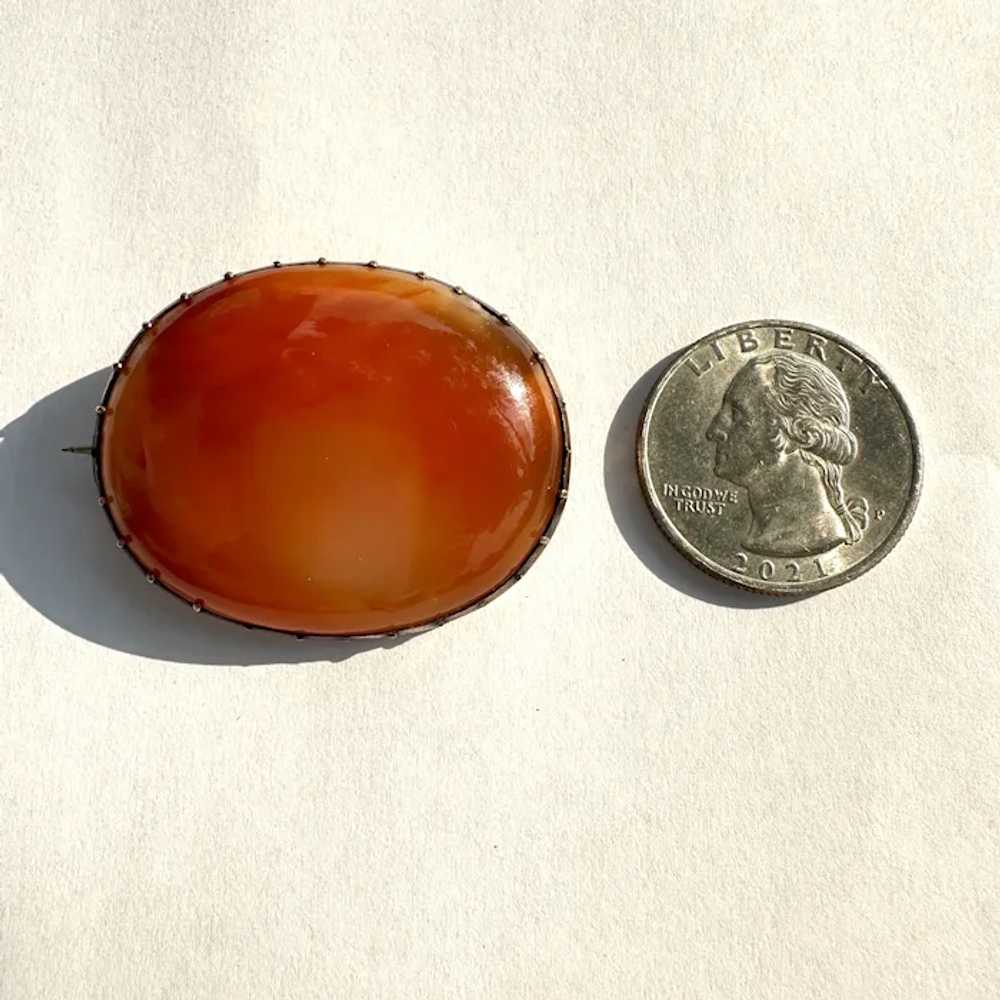 Georgian 10K Gold Carnelian Brooch - image 11