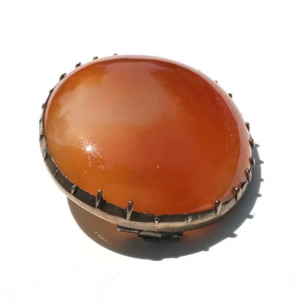 Georgian 10K Gold Carnelian Brooch - image 3