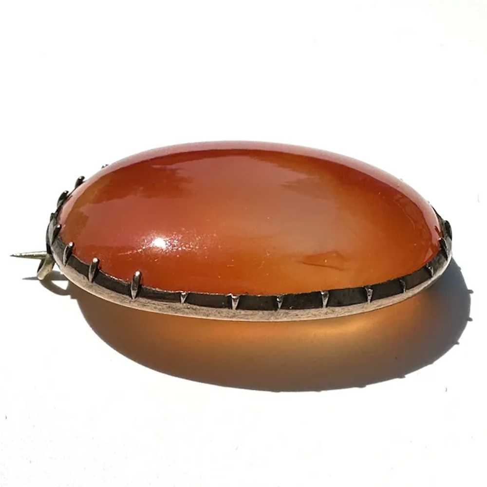 Georgian 10K Gold Carnelian Brooch - image 4