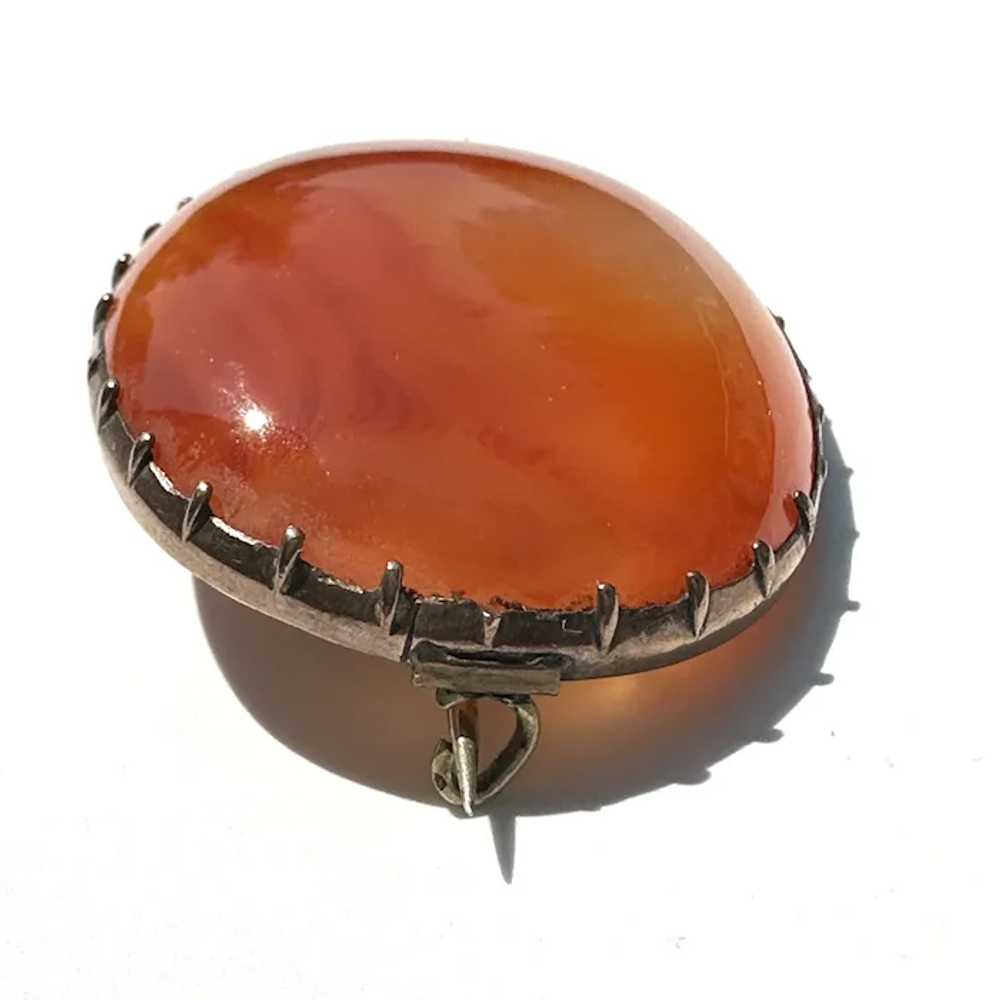 Georgian 10K Gold Carnelian Brooch - image 5