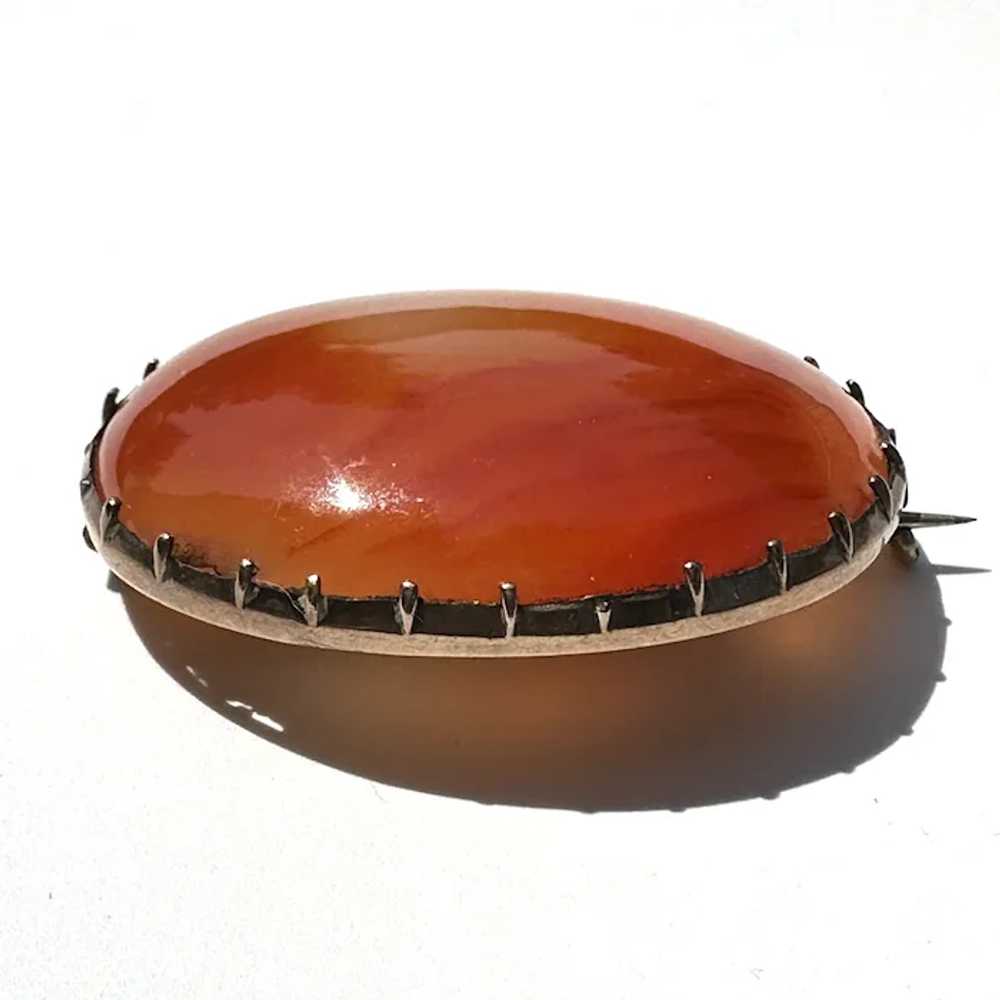 Georgian 10K Gold Carnelian Brooch - image 6