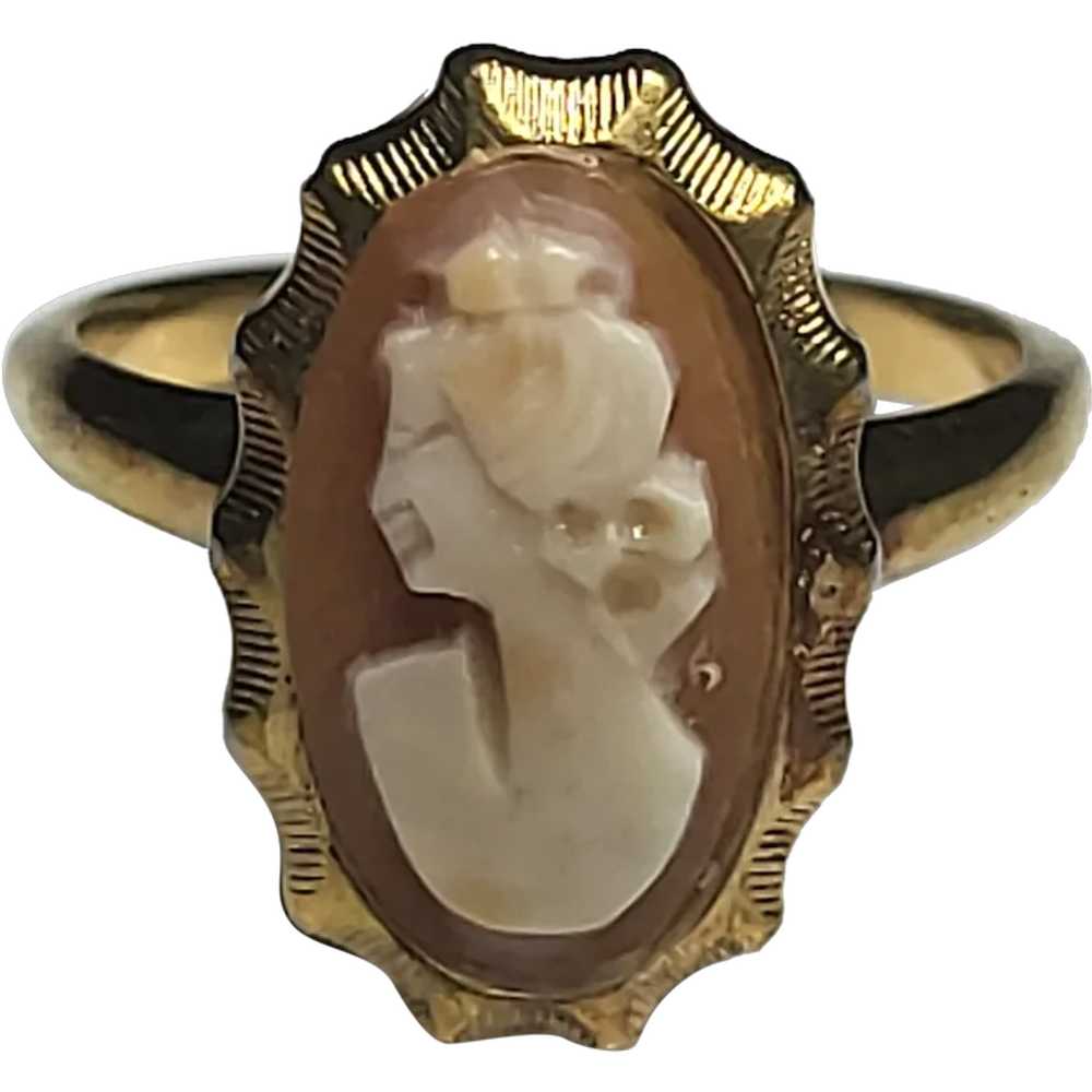 Vintage Gold Filled Conventry Cameo Ring - image 1