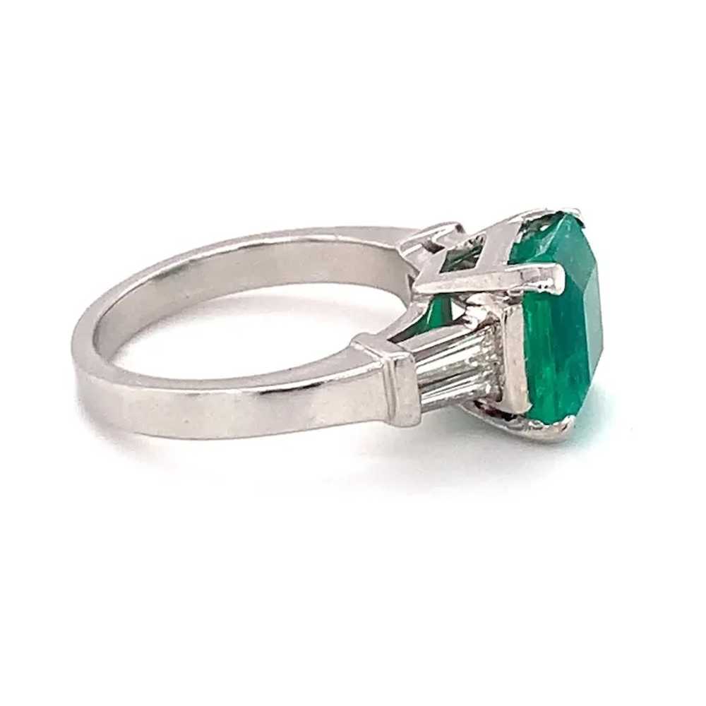 Platinum 3.20 Carat Colombian Emerald and Diamond… - image 4