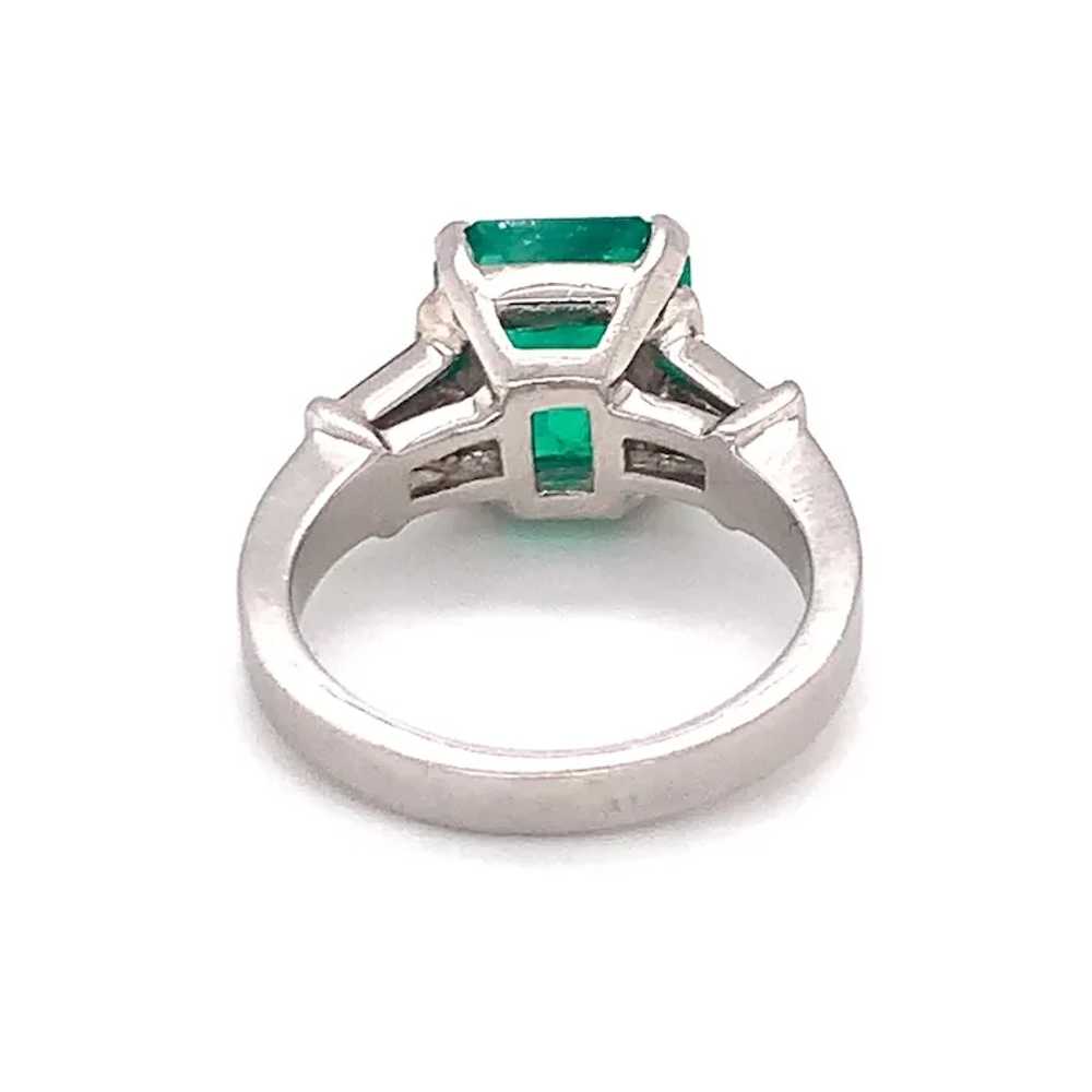 Platinum 3.20 Carat Colombian Emerald and Diamond… - image 5