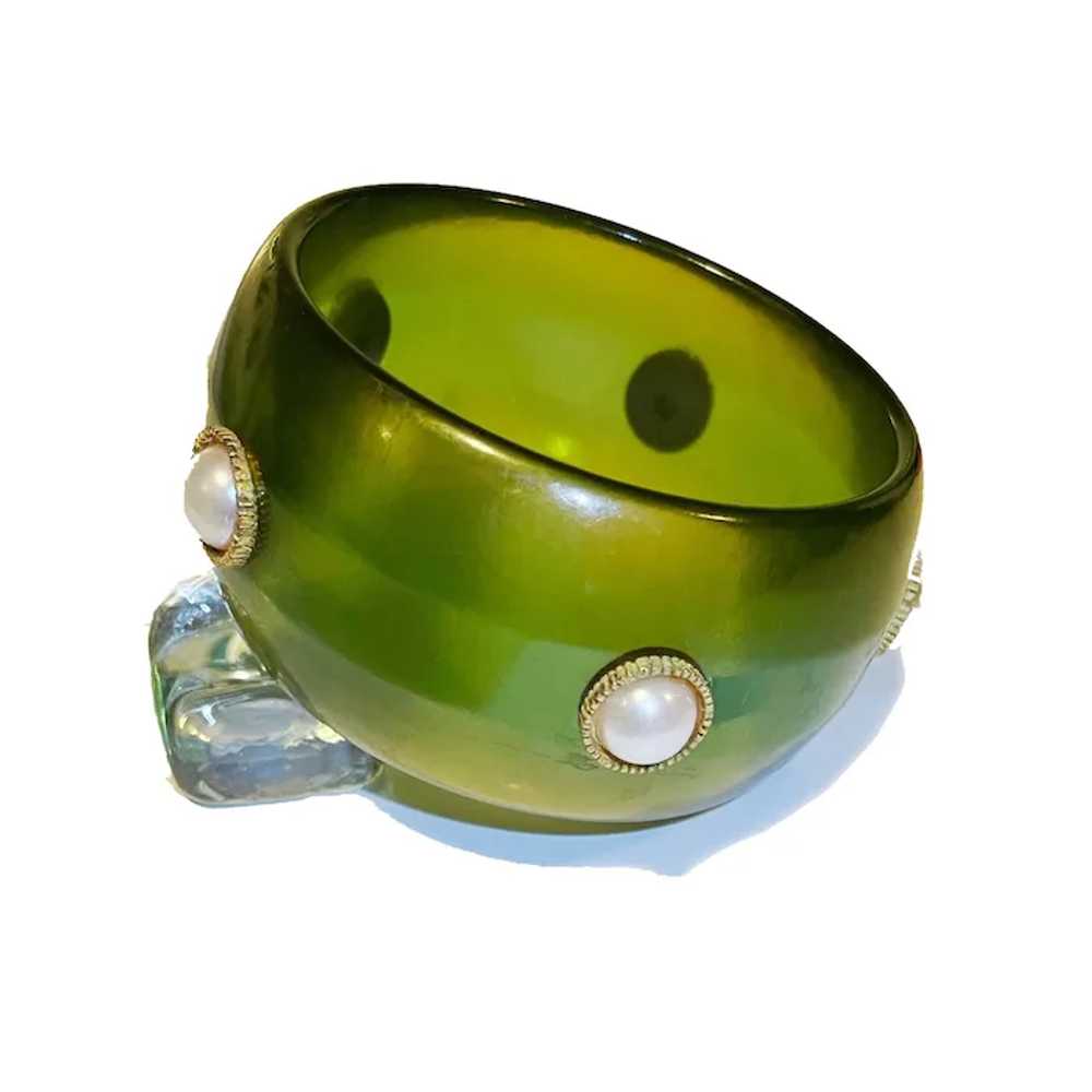 Bakelite, Green Translucent Prystal and Faux Pear… - image 2