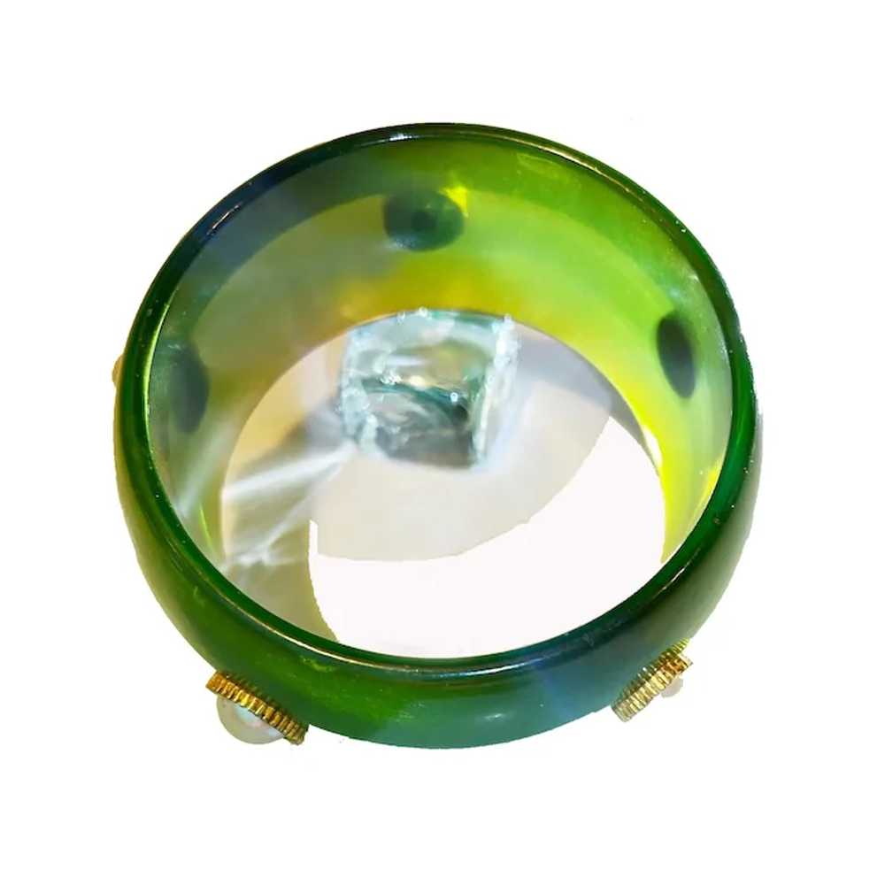 Bakelite, Green Translucent Prystal and Faux Pear… - image 4