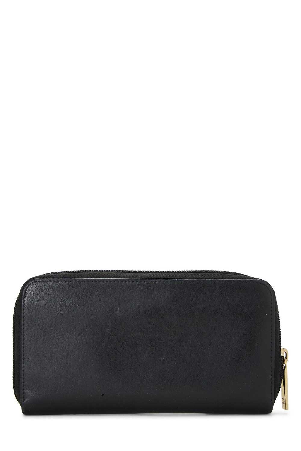 Black Calfskin Leather Zip Around Wallet - image 3