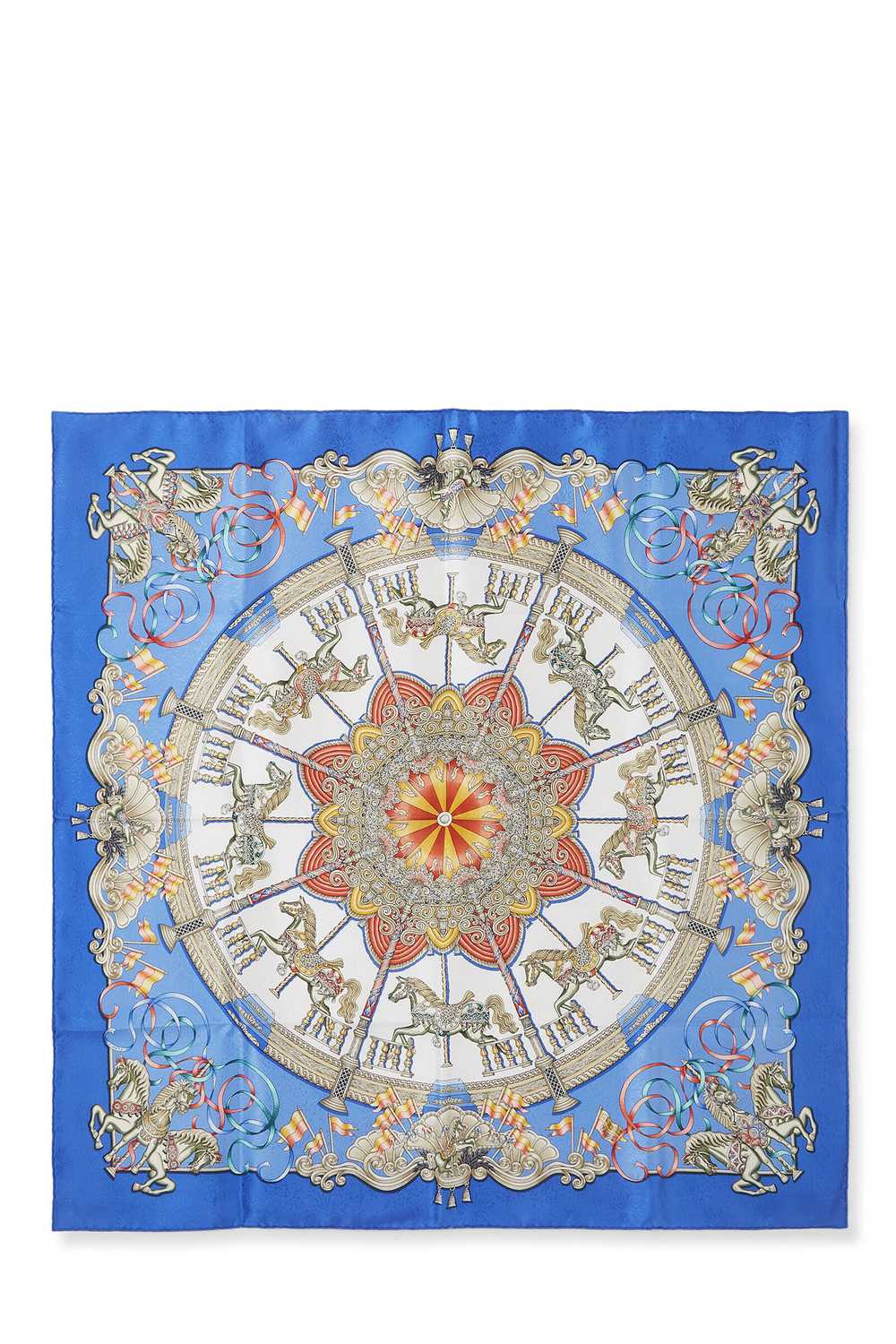 Blue & Multicolor 'Luna Park' Silk Scarf 90 - image 1