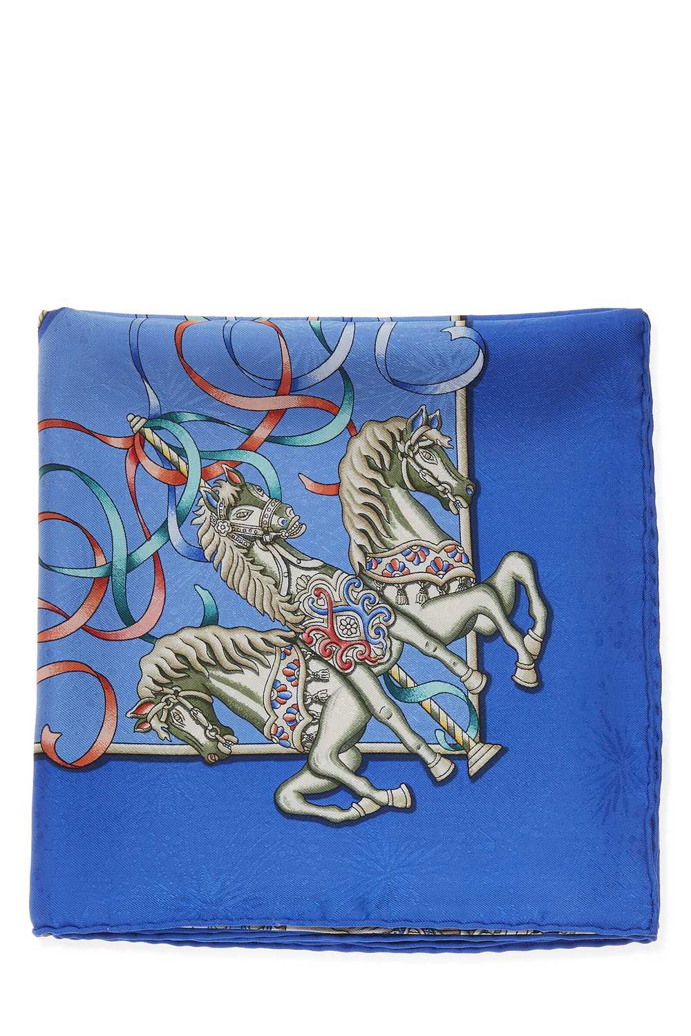 Blue & Multicolor 'Luna Park' Silk Scarf 90 - image 2