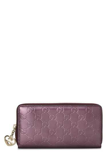 Metallic Purple Patent Leather Lovely Heart Zip Ar