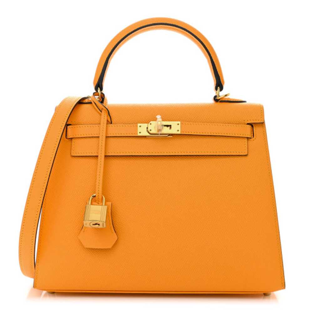 HERMES Epsom Horseshoe Kelly Sellier 25 Jaune D'o… - image 1