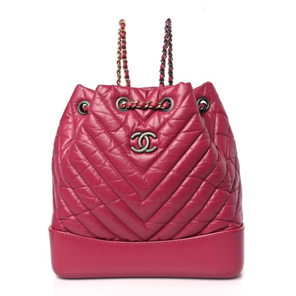 CHANEL Aged Calfskin Chevron Quilted Small Gabrie… - image 1