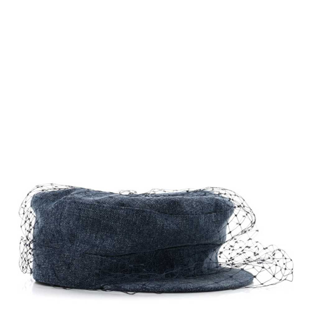 CHRISTIAN DIOR Denim Arty Veil Cap 57 Blue - image 1