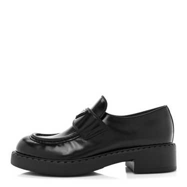 PRADA Spazzolato Metal Triangle Logo 50mm Loafers 