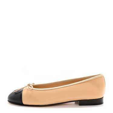 CHANEL Lambskin Cap Toe CC Ballerina Flats 36.5 B… - image 1